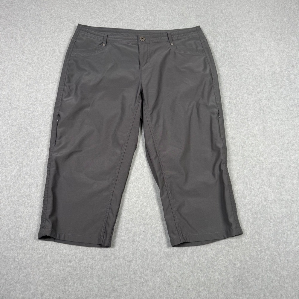 Kuhl Trekr Gray Hiking Capri Pants Size 14 Outdoor Active Trekking Trousers